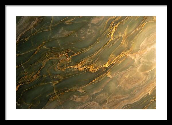 Abstract Gold Veins On Green