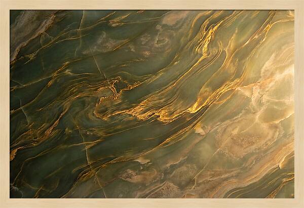 Abstract Gold Veins On Green