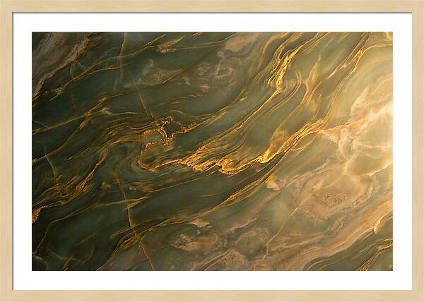 Abstract Gold Veins On Green