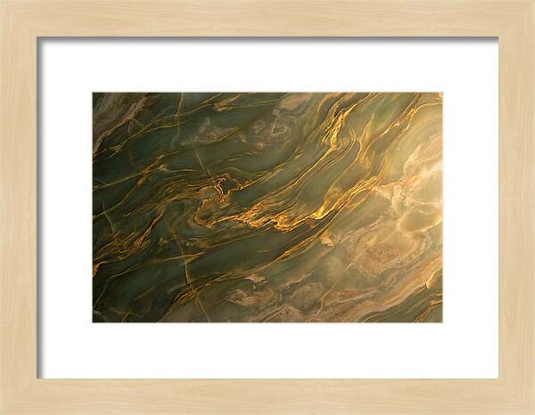 Abstract Gold Veins On Green