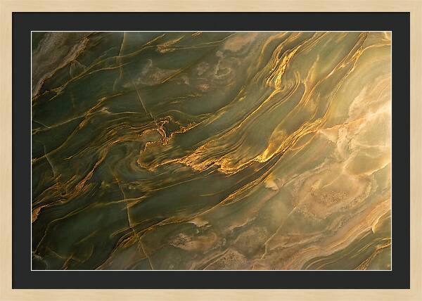 Abstract Gold Veins On Green