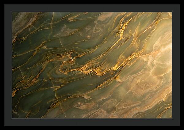 Abstract Gold Veins On Green