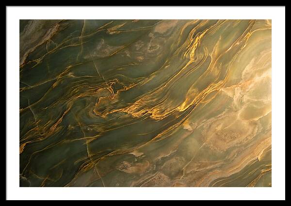 Abstract Gold Veins On Green