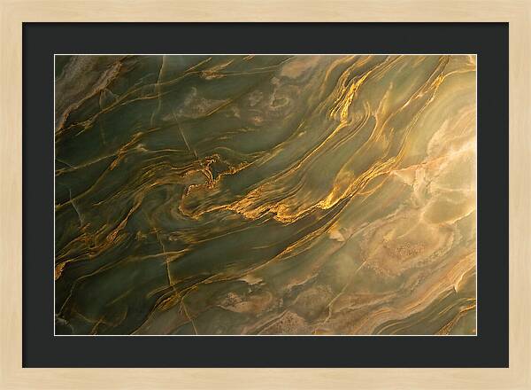 Abstract Gold Veins On Green
