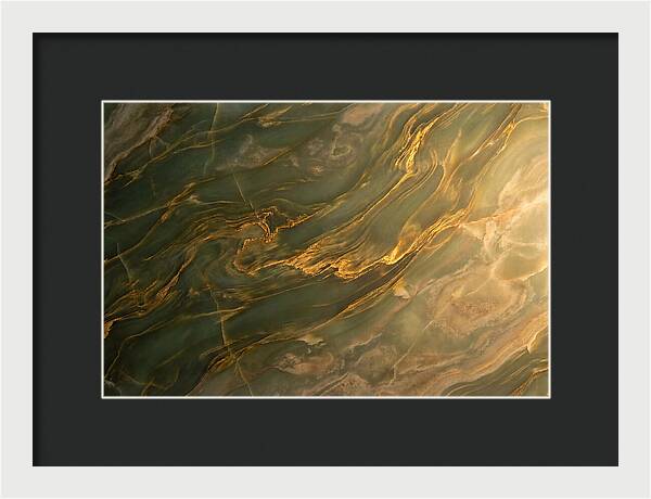 Abstract Gold Veins On Green
