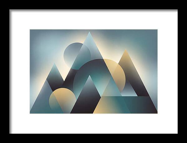 Abstract Mountain Layers In Misty Blue