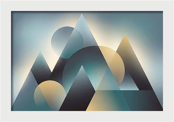 Abstract Mountain Layers In Misty Blue