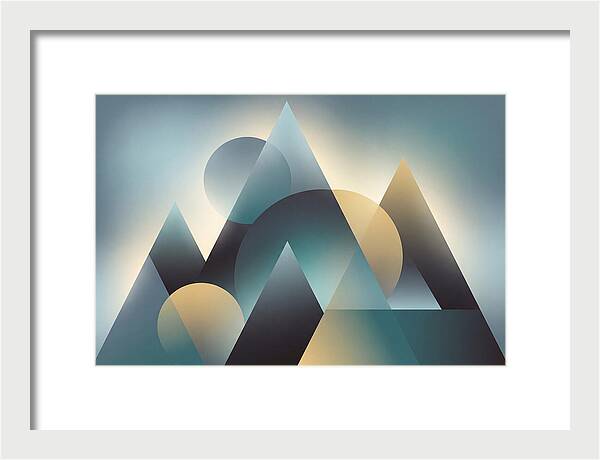 Abstract Mountain Layers In Misty Blue