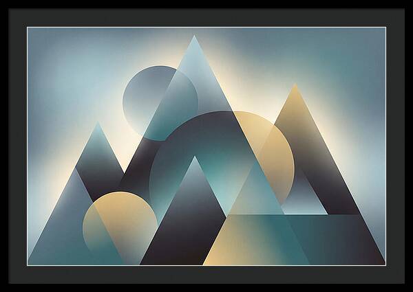 Abstract Mountain Layers In Misty Blue