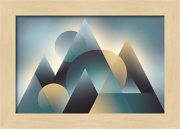 Abstract Mountain Layers In Misty Blue