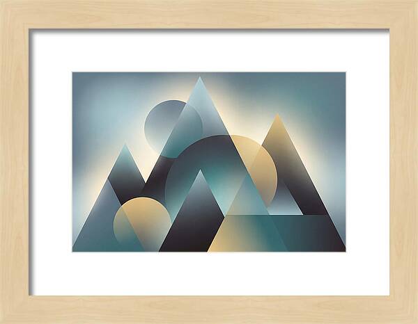 Abstract Mountain Layers In Misty Blue