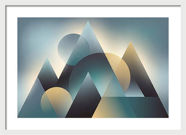 Abstract Mountain Layers In Misty Blue