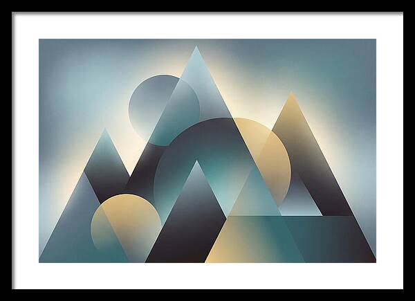 Abstract Mountain Layers In Misty Blue