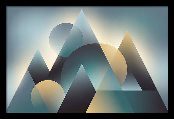 Abstract Mountain Layers In Misty Blue