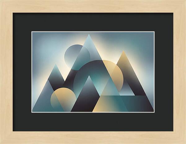 Abstract Mountain Layers In Misty Blue