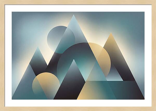 Abstract Mountain Layers In Misty Blue