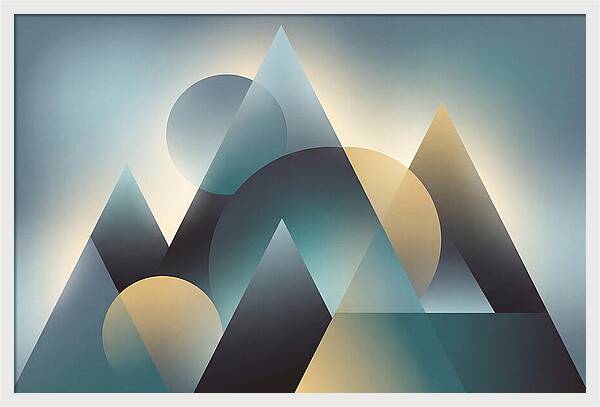 Abstract Mountain Layers In Misty Blue