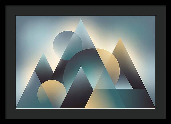 Abstract Mountain Layers In Misty Blue