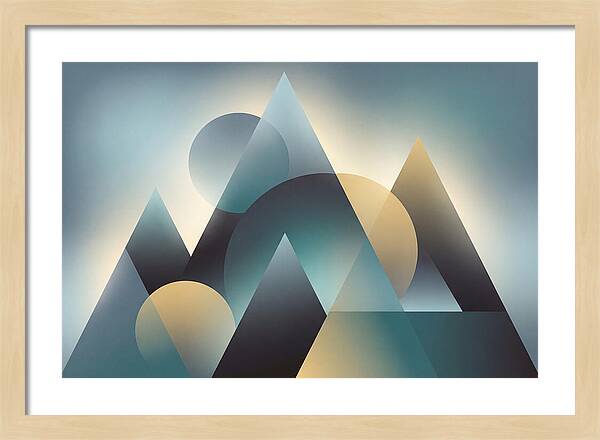 Abstract Mountain Layers In Misty Blue