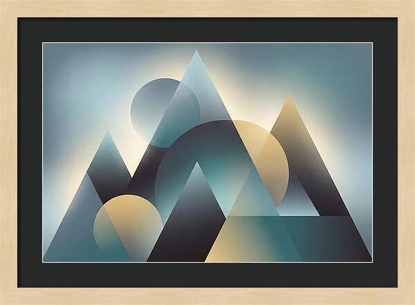 Abstract Mountain Layers In Misty Blue