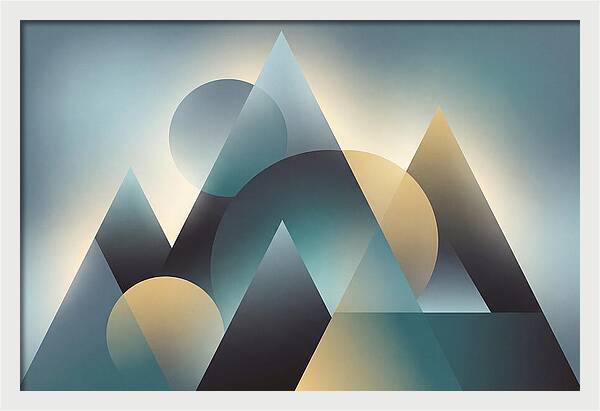 Abstract Mountain Layers In Misty Blue