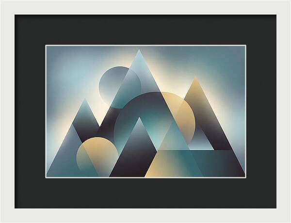 Abstract Mountain Layers In Misty Blue