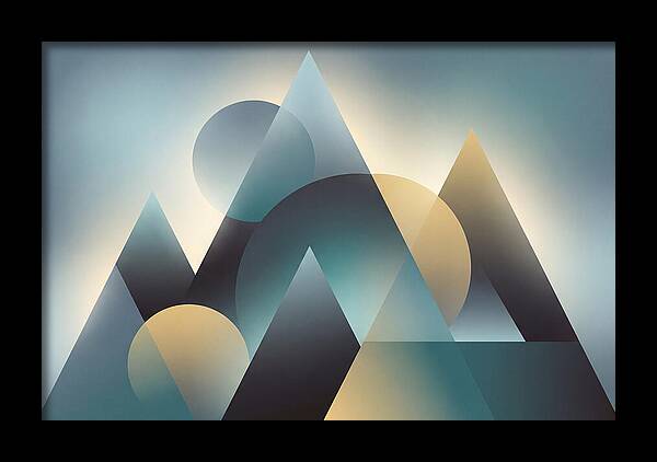 Abstract Mountain Layers In Misty Blue