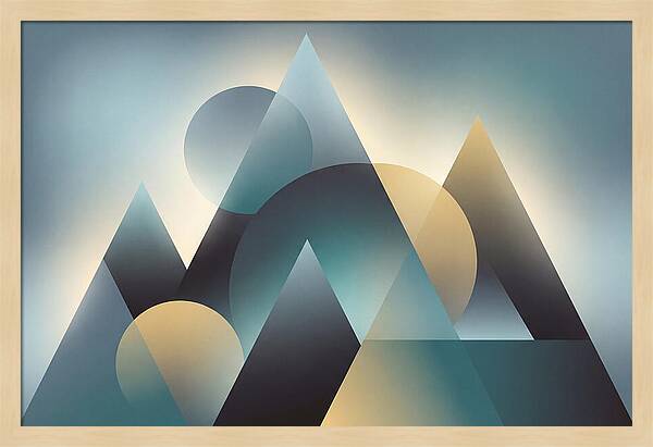 Abstract Mountain Layers In Misty Blue