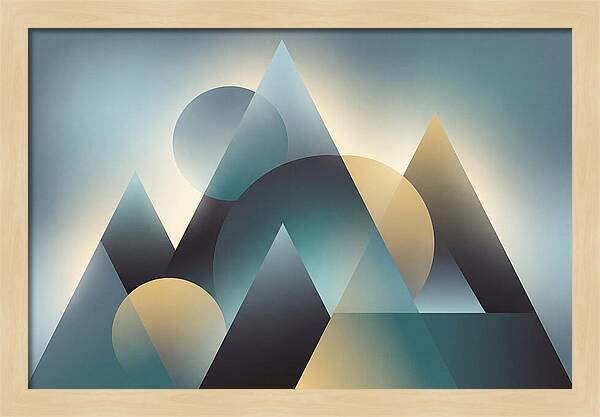 Abstract Mountain Layers In Misty Blue