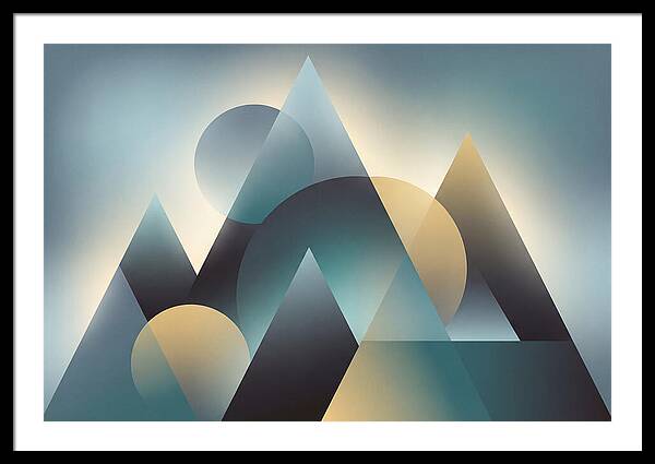 Abstract Mountain Layers In Misty Blue