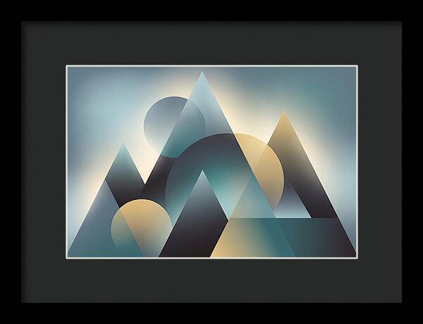 Abstract Mountain Layers In Misty Blue