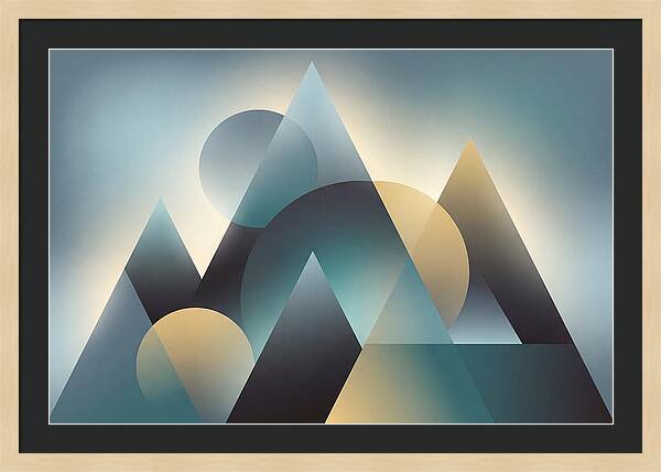 Abstract Mountain Layers In Misty Blue