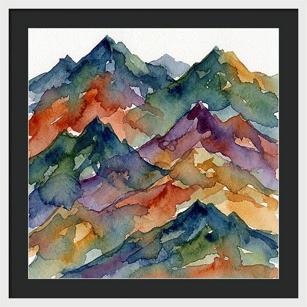 Abstract Mountain Watercolor