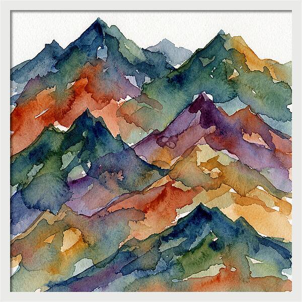 Abstract Mountain Watercolor
