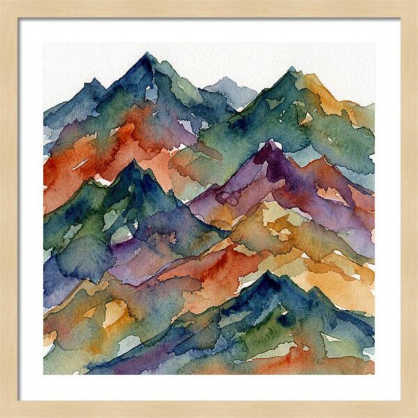 Abstract Mountain Watercolor