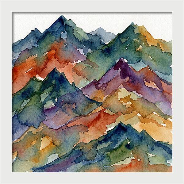 Abstract Mountain Watercolor