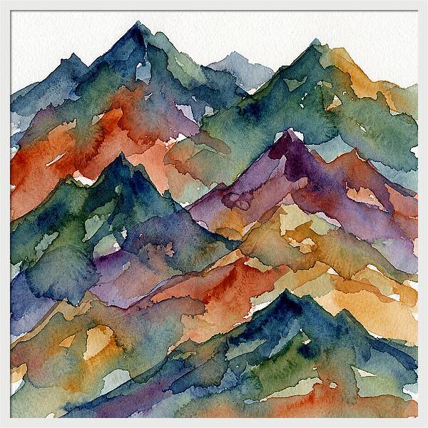 Abstract Mountain Watercolor