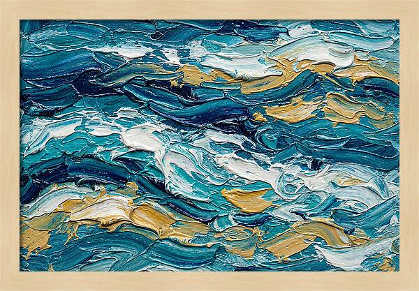 Abstract Waves In Blue And Gold