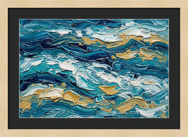 Abstract Waves In Blue And Gold