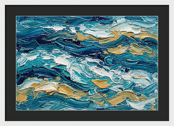 Abstract Waves In Blue And Gold