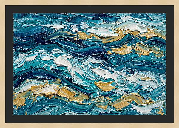 Abstract Waves In Blue And Gold