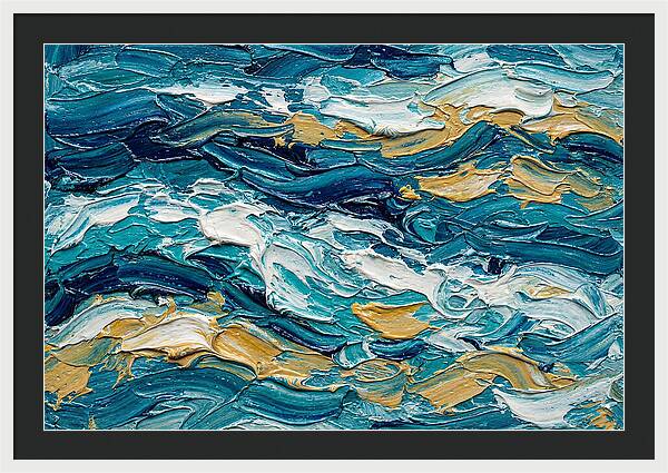 Abstract Waves In Blue And Gold