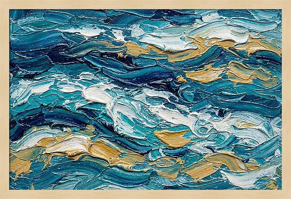 Abstract Waves In Blue And Gold