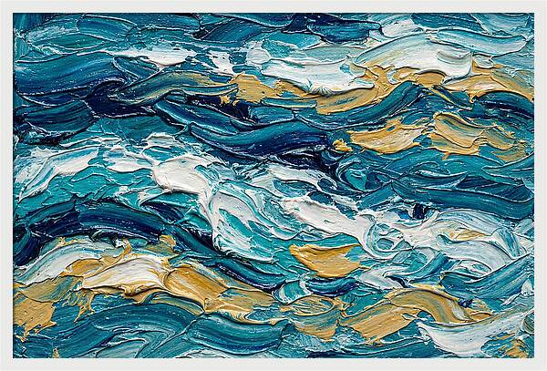 Abstract Waves In Blue And Gold