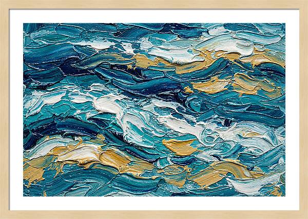 Abstract Waves In Blue And Gold