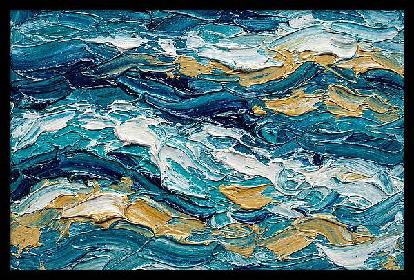 Abstract Waves In Blue And Gold