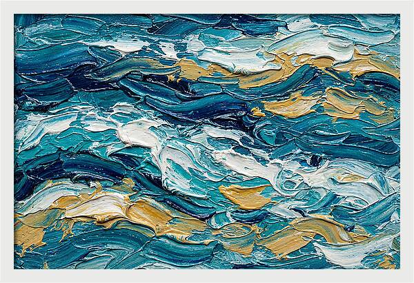 Abstract Waves In Blue And Gold