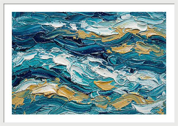 Abstract Waves In Blue And Gold