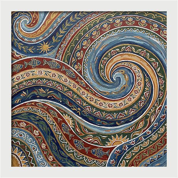 Abstract Waves In Folk Style