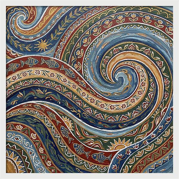 Abstract Waves In Folk Style